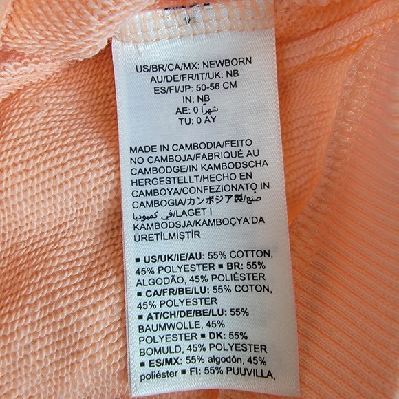 Unisex Organic Cotton Peach Crewneck Sweatshirt Newborn Lot of 2 - Picture 7 of 12